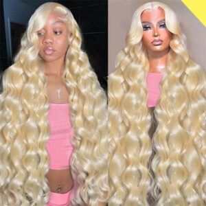 30 Inch 613 Blonde Wig Human Hair 180% Density 13x6 Body Wave Lace Front Wigs Human Hair Glueless Wigs Human Hair Pre Plucked With Baby Hair (30 inch, 613 Blonde Wig)